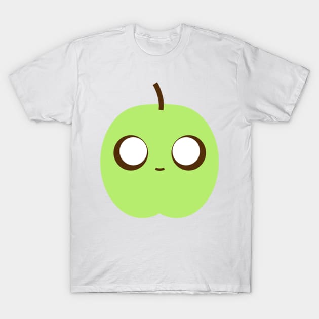 Scary Green Sour Apple Kawaii Art Emoticon T-Shirt by AnotherOne